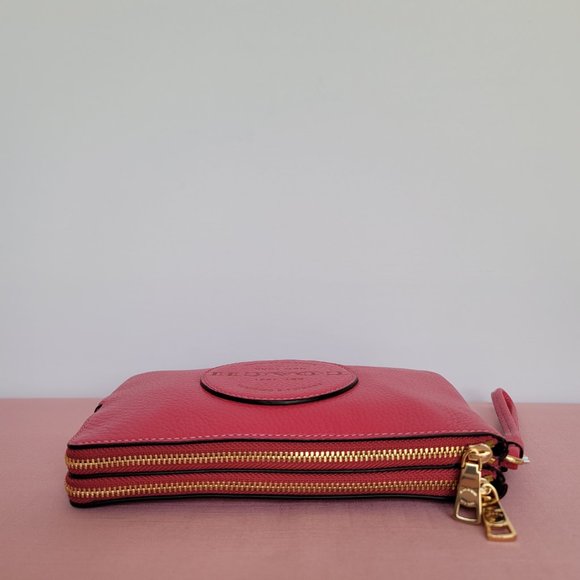 COACH Dempsey Double Zip Wristlet with Patch - Fuchsia color 🎈$98. ⭐ - Picture 10 of 16